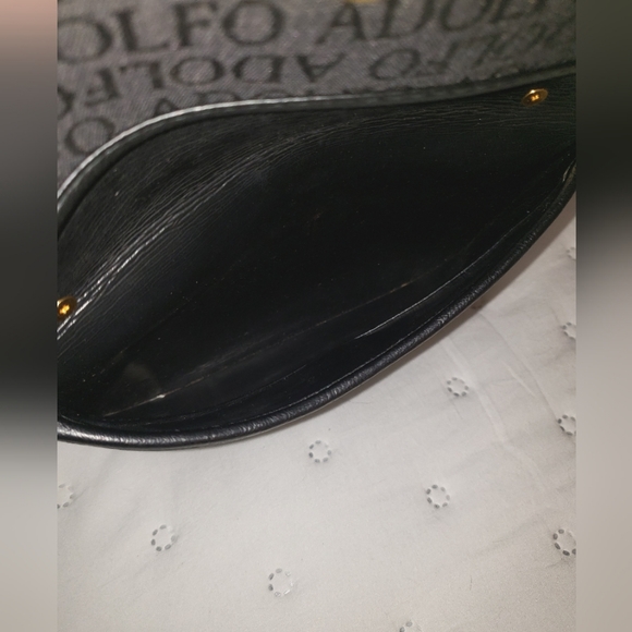 Adolfo canvas/leather evening bag 9x6.5 - Picture 4 of 6